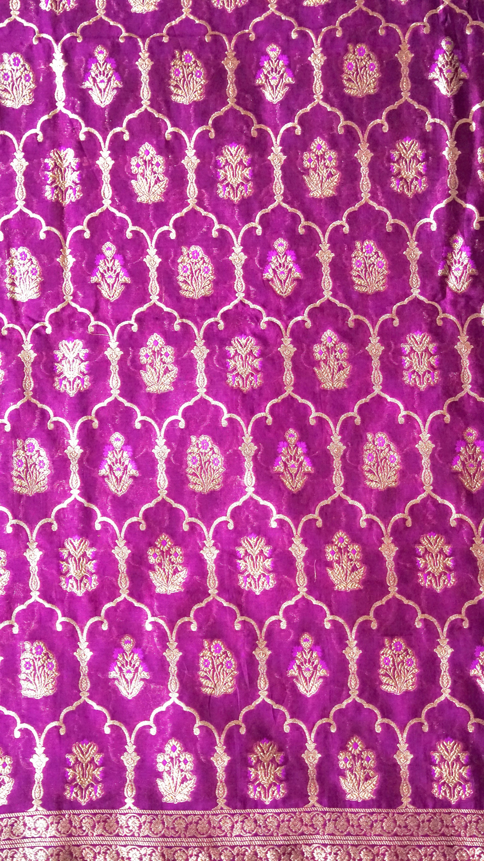 Royal Zari Echo – Purple Banarasi Chanderi Unstitched Zari Woven Suit Set