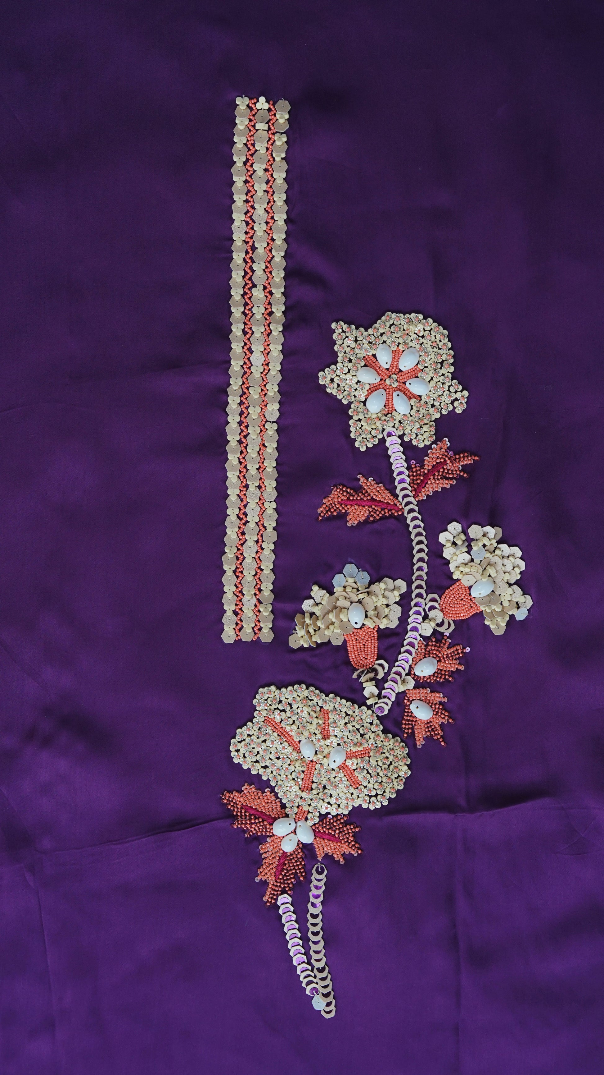 Ambeer Saaz – Purple Crepe Embroidered Party & Semi-Formal Suit Set
