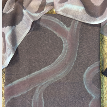 Kavira – Coffee Brown Chanderi Marble Print Unstitched Suit Set