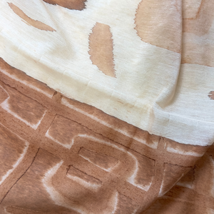 Mridvika – Light Brown Chanderi Marble Print Unstitched Suit Set