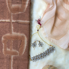 Mridvika – Light Brown Chanderi Marble Print Unstitched Suit Set