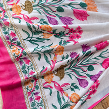 Phoolvika – White Linen Unstitched Floral Suit Set with Multicolor Print