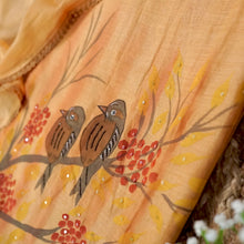 Pankhuri – Mustard Mulmul Chanderi Unstitched Handpainted & Embroidered Suit Set