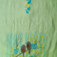 Pistabaani – Pista Green Mulmul Chanderi Unstitched Handpainted & Embroidered Suit Set
