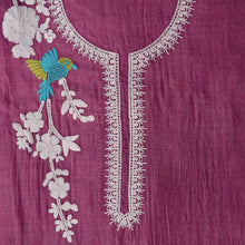 Mridvika – Mauve Taupe Mulmul Chanderi Unstitched Dori & Resham Embroidered Suit Set