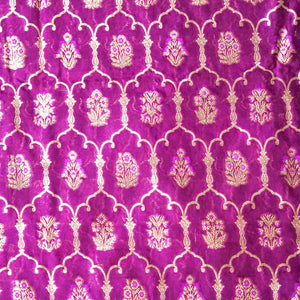 Royal Zari Echo – Purple Banarasi Chanderi Unstitched Zari Woven Suit Set