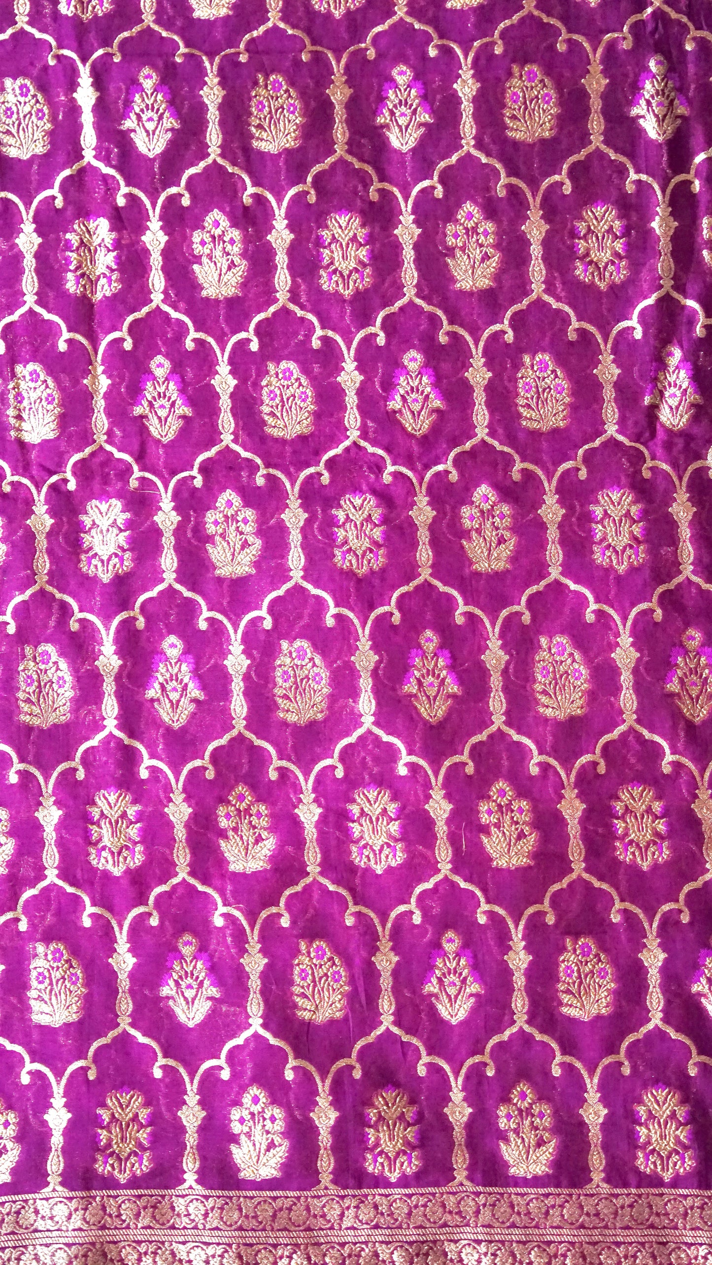 Royal Zari Echo – Purple Banarasi Chanderi Unstitched Zari Woven Suit Set