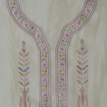 Ivory Meadow Weave – Cream Organza Unstitched Multicolour Resham & Zari Embroidered Suit Set