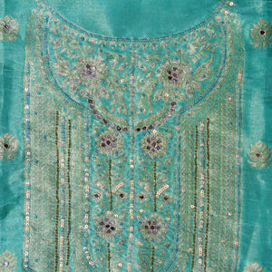 Mint Zari Mirage – Mint Green Banarasi Tissue Unstitched Mirror & Zari Embroidered Suit Set