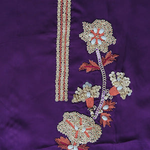 Ambeer Saaz – Purple Crepe Embroidered Party & Semi-Formal Suit Set