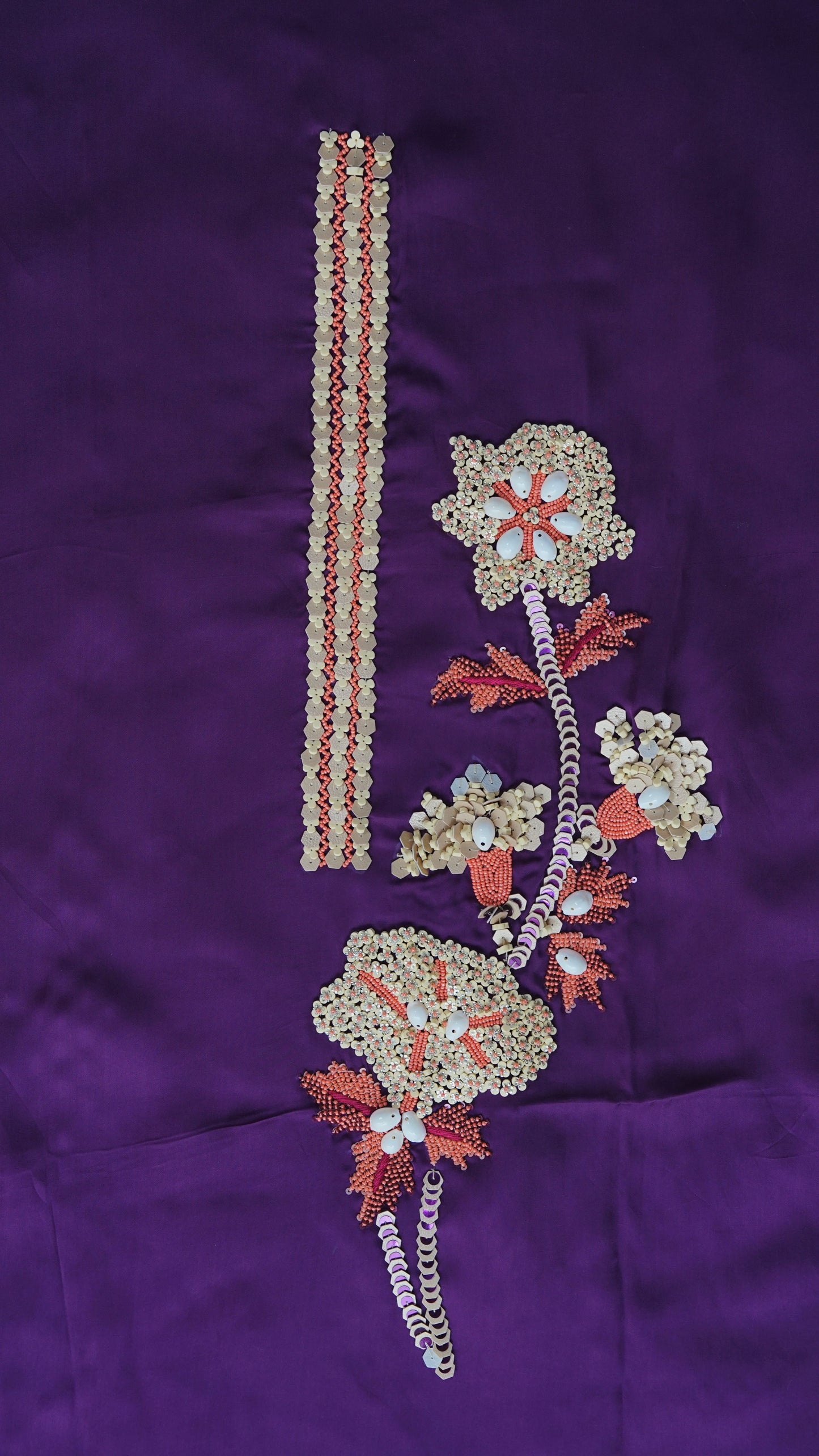 Ambeer Saaz – Purple Crepe Embroidered Party & Semi-Formal Suit Set