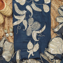 Taarini – Teal Green Crepe Unstitched Pearl, Sequin & Zari Embroidered Suit Set