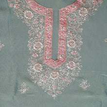 Navya – Greyish Blue Tissue Fabric Unstitched Dabka, Zari & Sequin Embroidered Suit Set