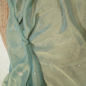 Zarreen Gul – Green Tissue Embroidered Party Suit Set