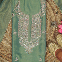 Zarreen Gul – Green Tissue Embroidered Party Suit Set