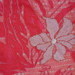 Noorika – Peach Crepe Unstitched Hand Embroidered Pearl Suit Set