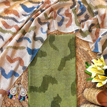 Shabnami – Green Chanderi Unstitched Marble Print Suit Set