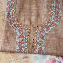 Chameli – Cream Kota Tissue Unstitched Zari Weave Suit Set